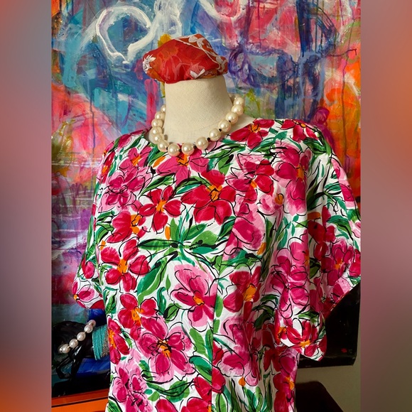 Pretty Vintage Papell Boutique Floral Country Club DesignerFashion DRESS 💐💖 14 - Picture 7 of 10